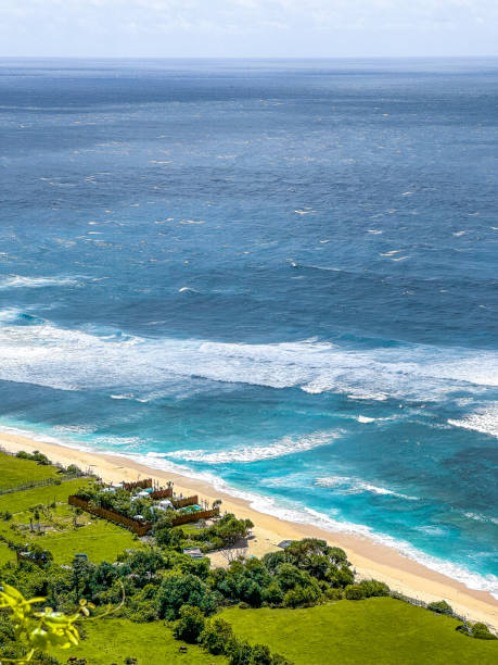 Aerial view of Nunggalan beach in Bali, Indonesia, south east asia